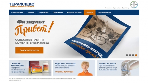 Создание и поддержка официального сайта препарата Терафлекс компании Bayer